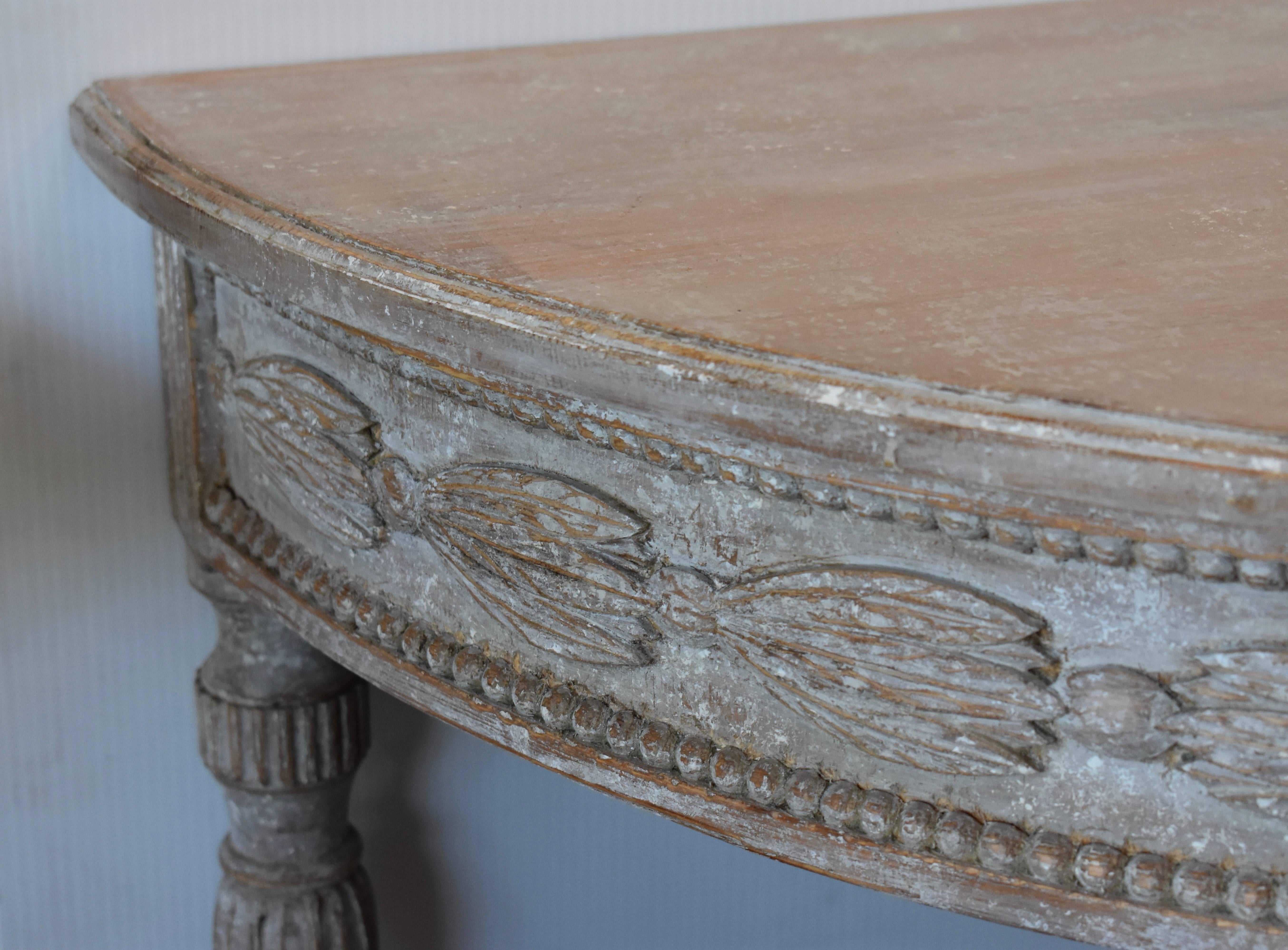 Pair of 19th Century Swedish Demilune Tables 1