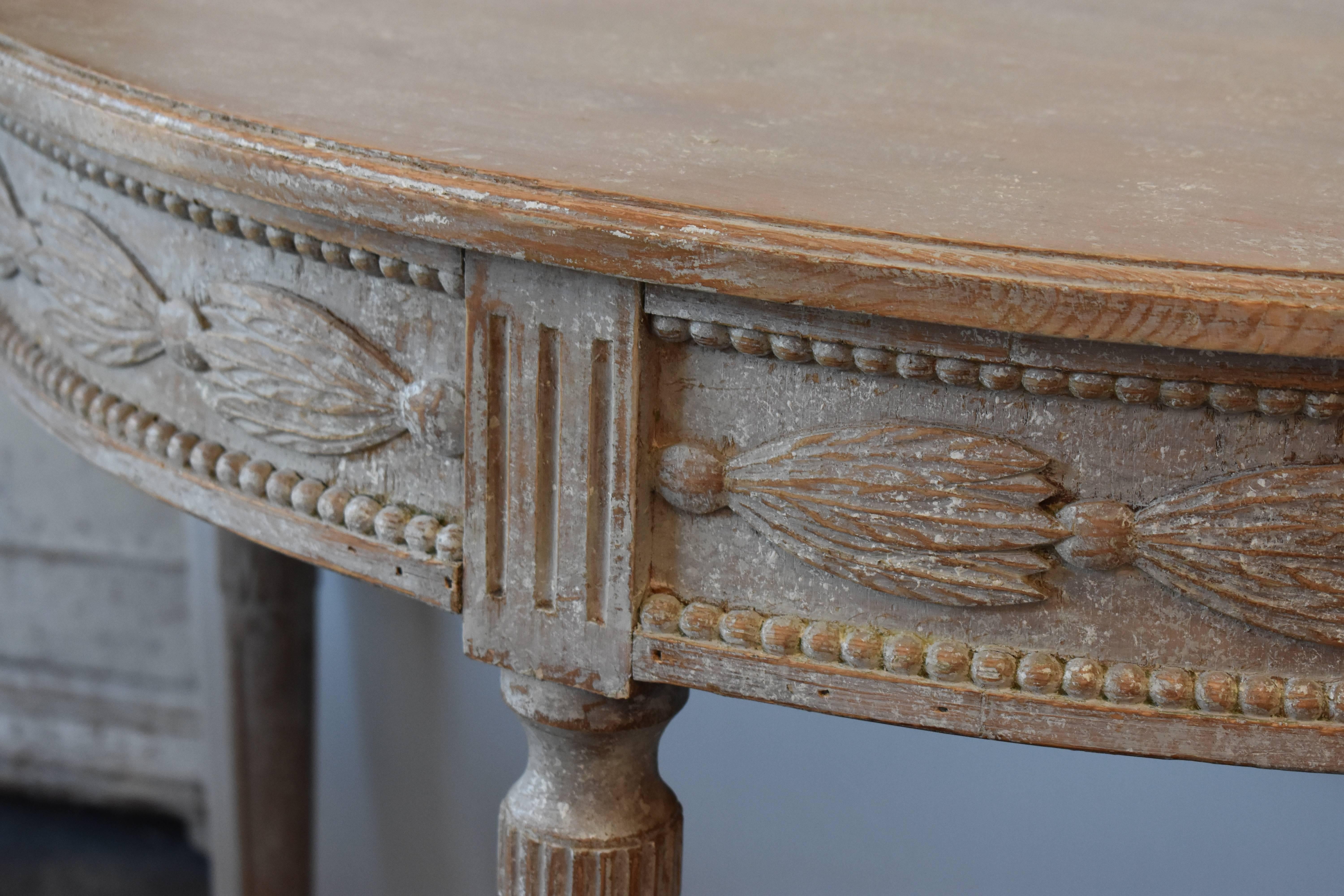 Pair of 19th Century Swedish Demilune Tables 2