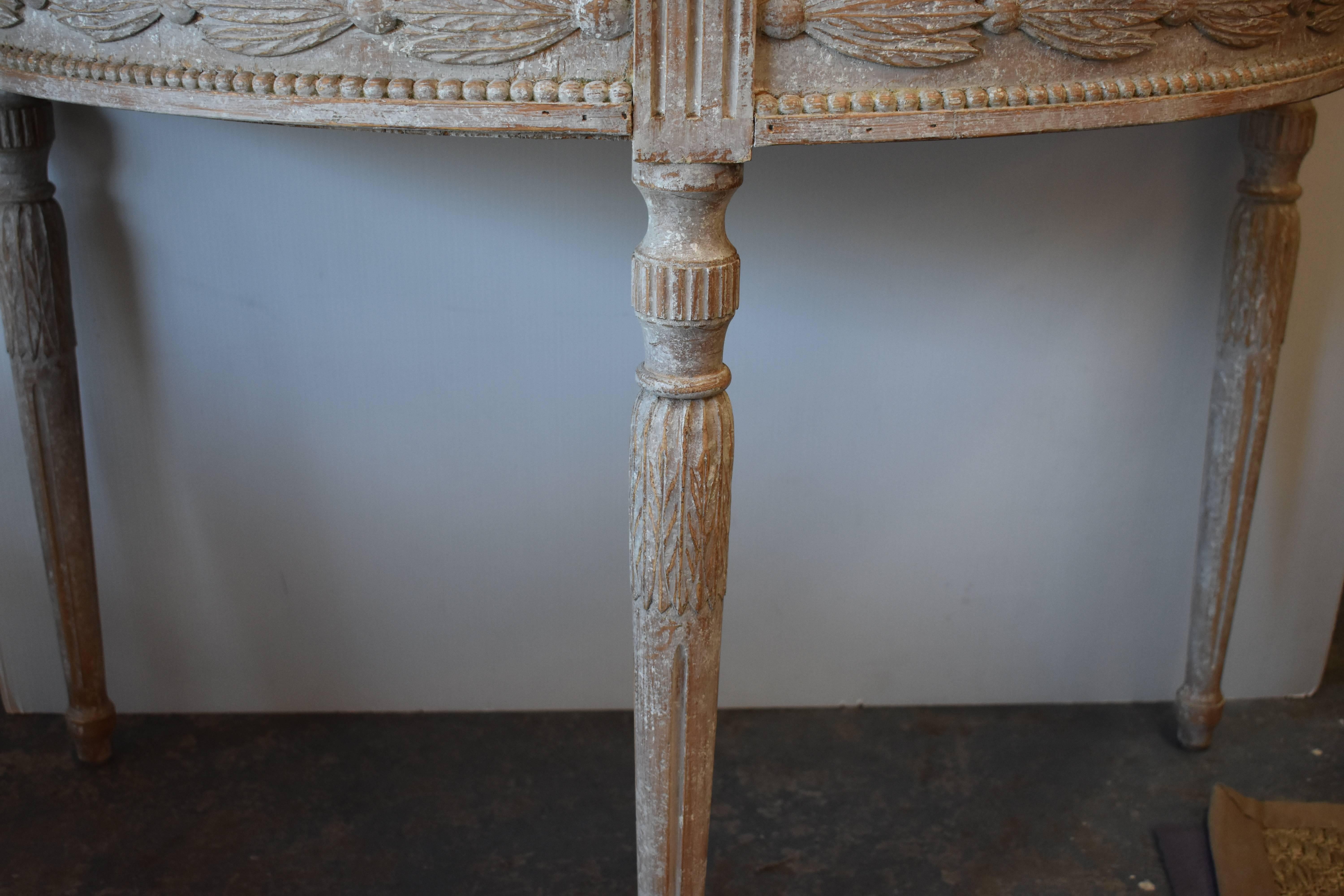Pair of 19th Century Swedish Demilune Tables 3