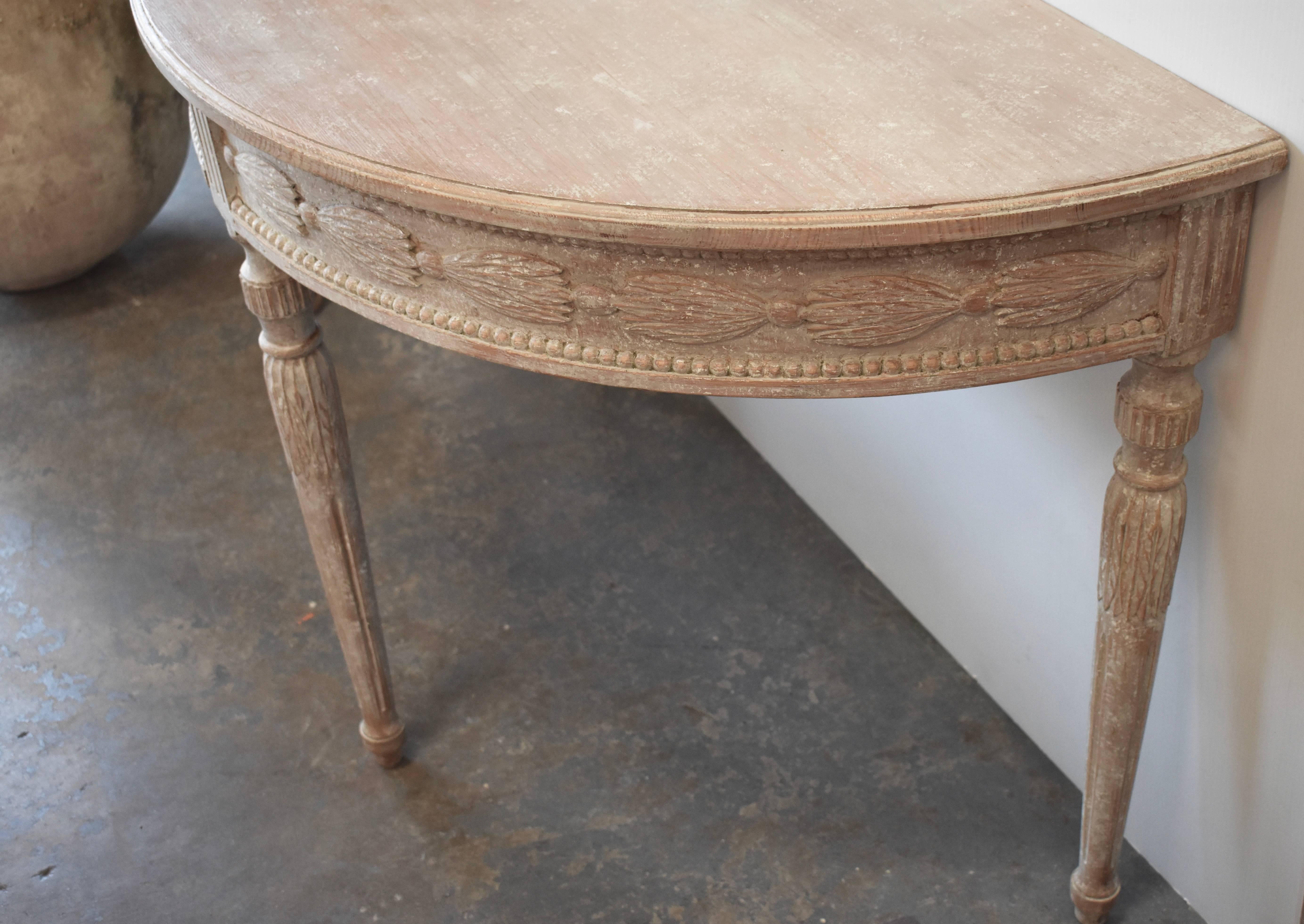 Pair of 19th Century Swedish Demilune Tables 4