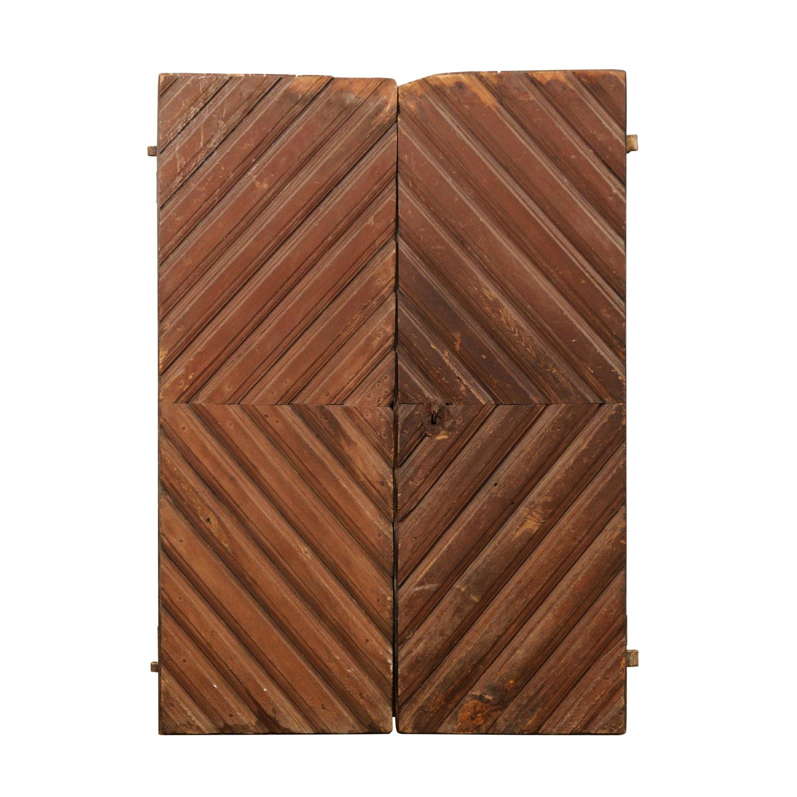 Pair of 19th Century Swedish Diamond Pattern Doors For Sale