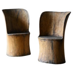 Pair of 19th Century Swedish Folk Art Log Chairs