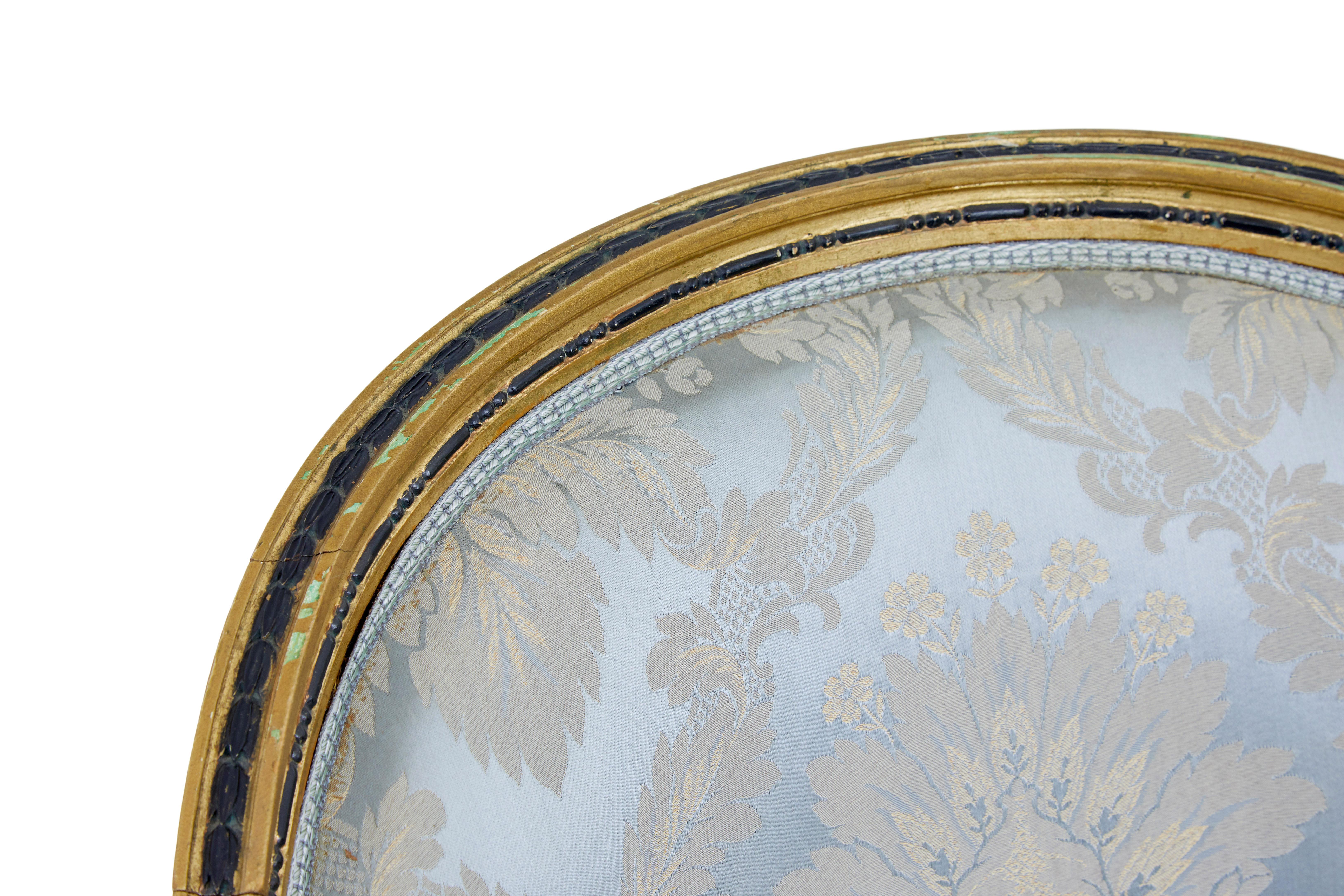 Hêtre Paire de fauteuils suédois de Göteborg dorés du 19e siècle en vente