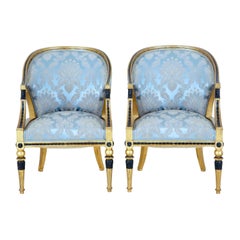 Pair of 19th Century Swedish Gothenburg Gilt Armchairs