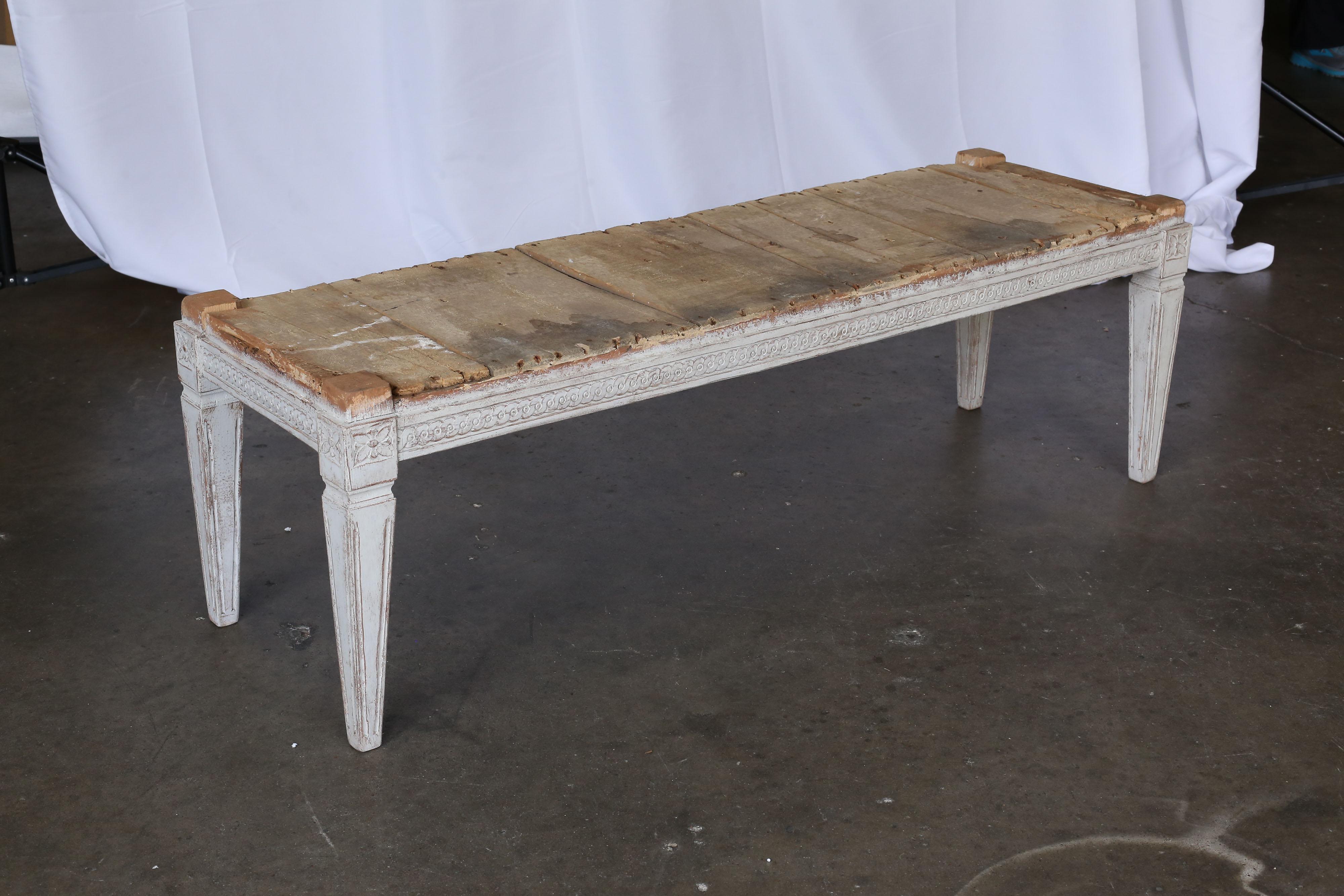 Pair of 19th Century Swedish Gustavian Benches In Good Condition In Houston, TX