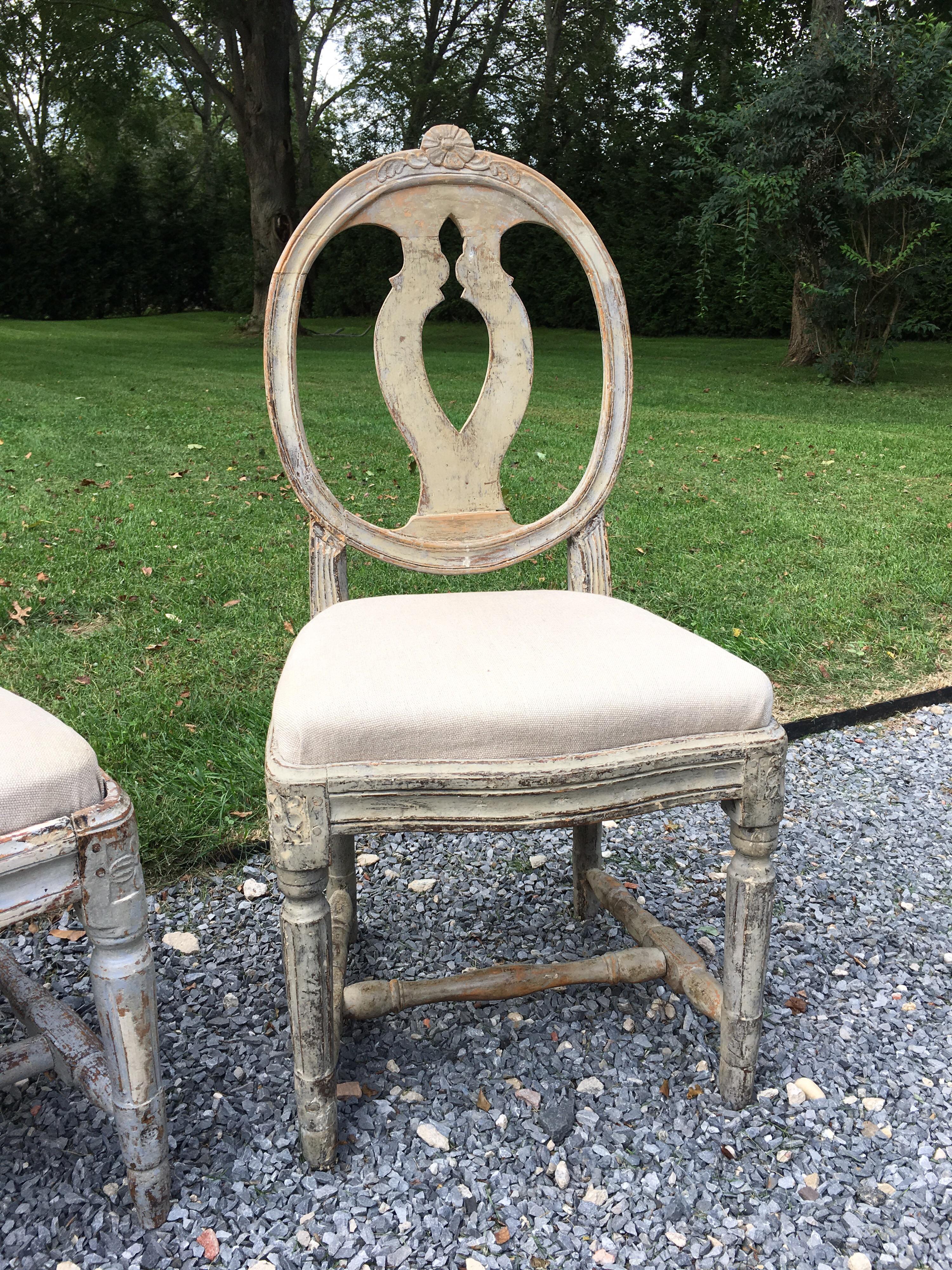 Pair of 19th Century Swedish Gustavian Chairs In Excellent Condition In Southampton, NY