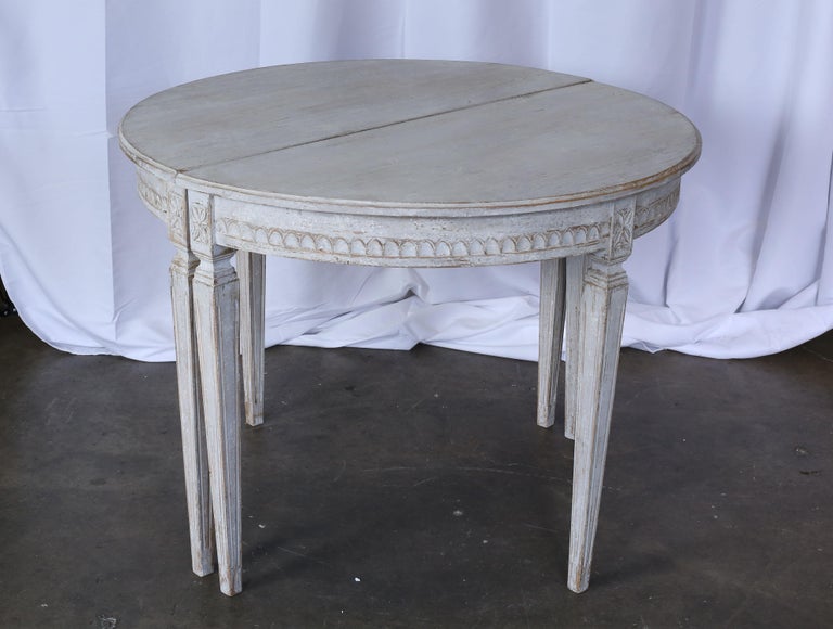 Pair of 19th Century Swedish Gustavian Demilune Tables For Sale 8