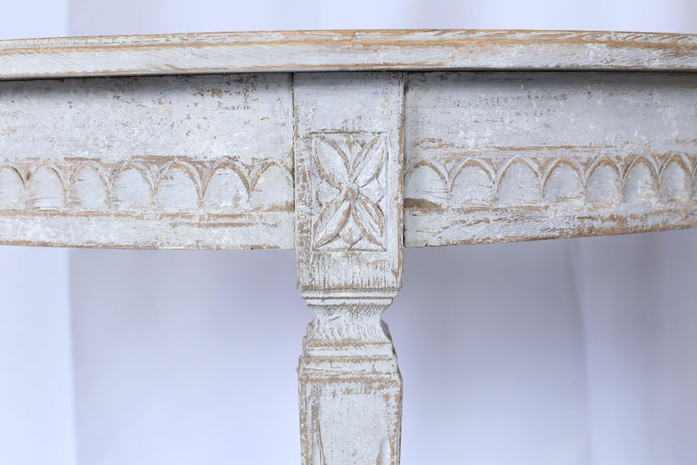 Pair of 19th Century Swedish Gustavian Demilune Tables For Sale 1
