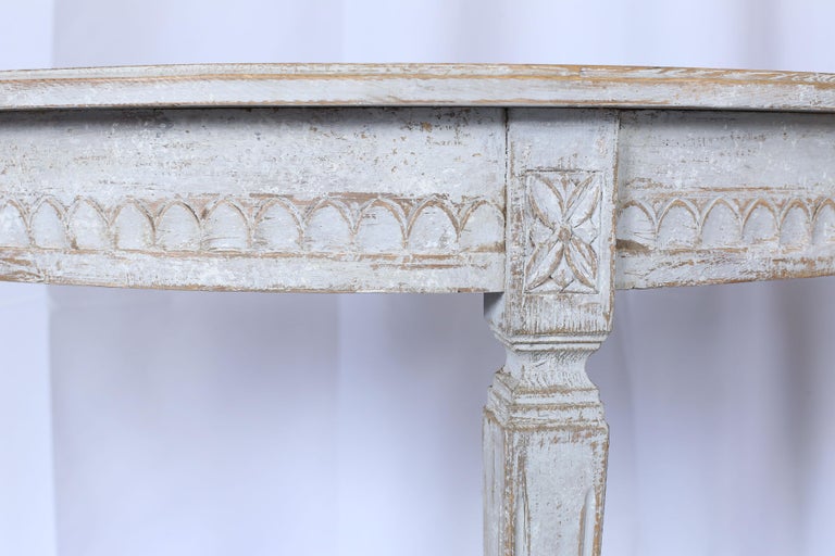 Pair of 19th Century Swedish Gustavian Demilune Tables For Sale 2