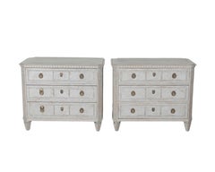 Pair of 19th Century Swedish Gustavian Painted Chests of Drawers