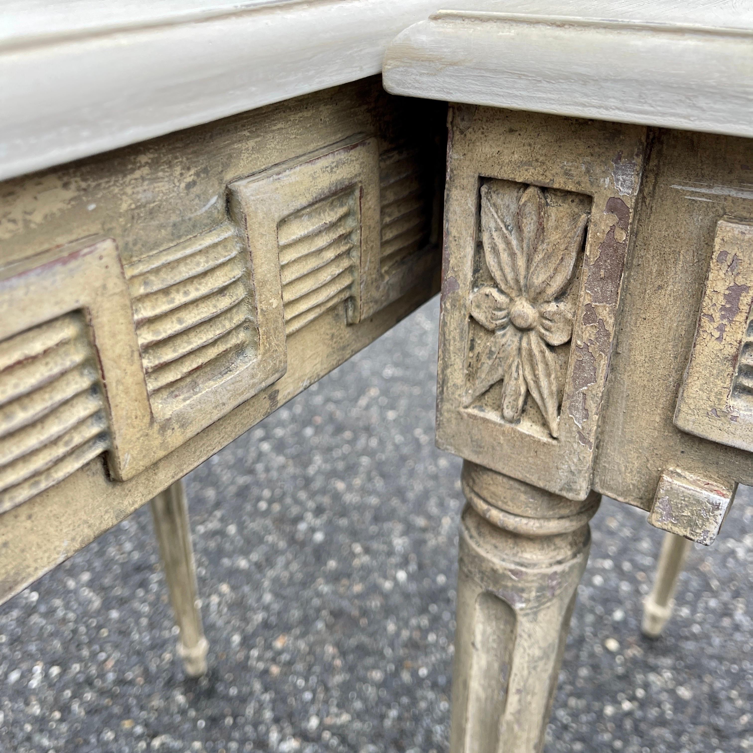 Pair of 19th Century Swedish Gustavian Painted Console Tables 9