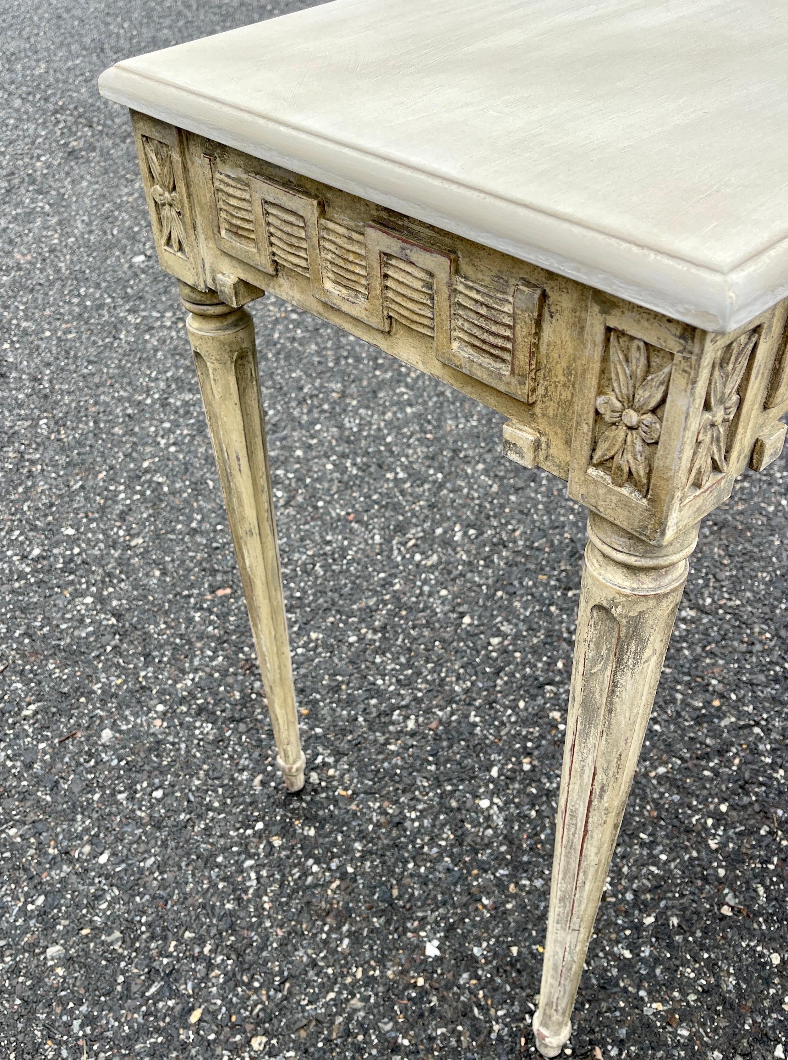 Pair of 19th Century Swedish Gustavian Painted Console Tables 10