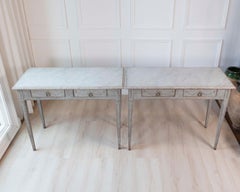 Schwedische Gustavianische bemalte Konsolentische des 19. Jahrhunderts, Gustavianisch, Paar