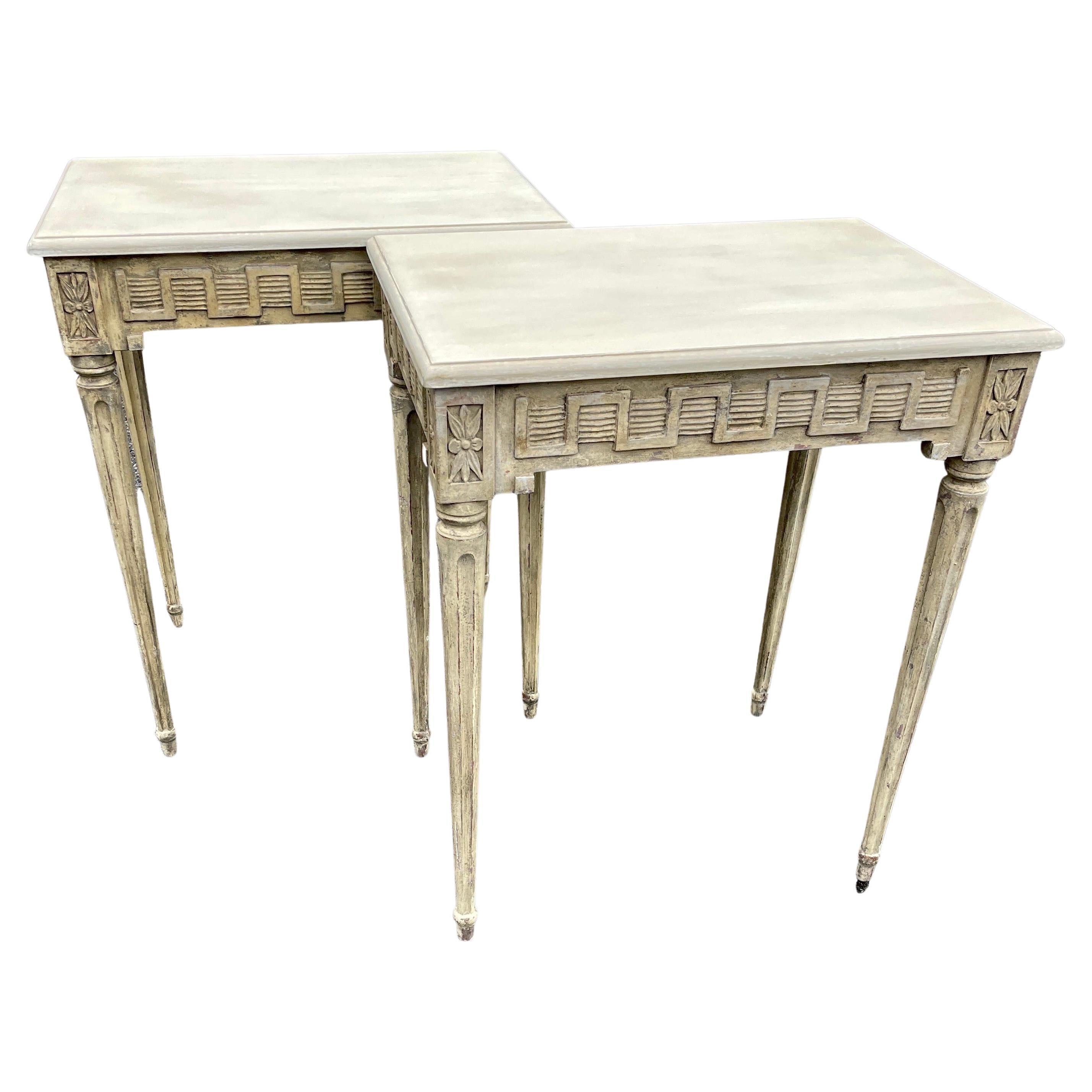 Pair of 19th Century Swedish Gustavian Painted Console Tables 2