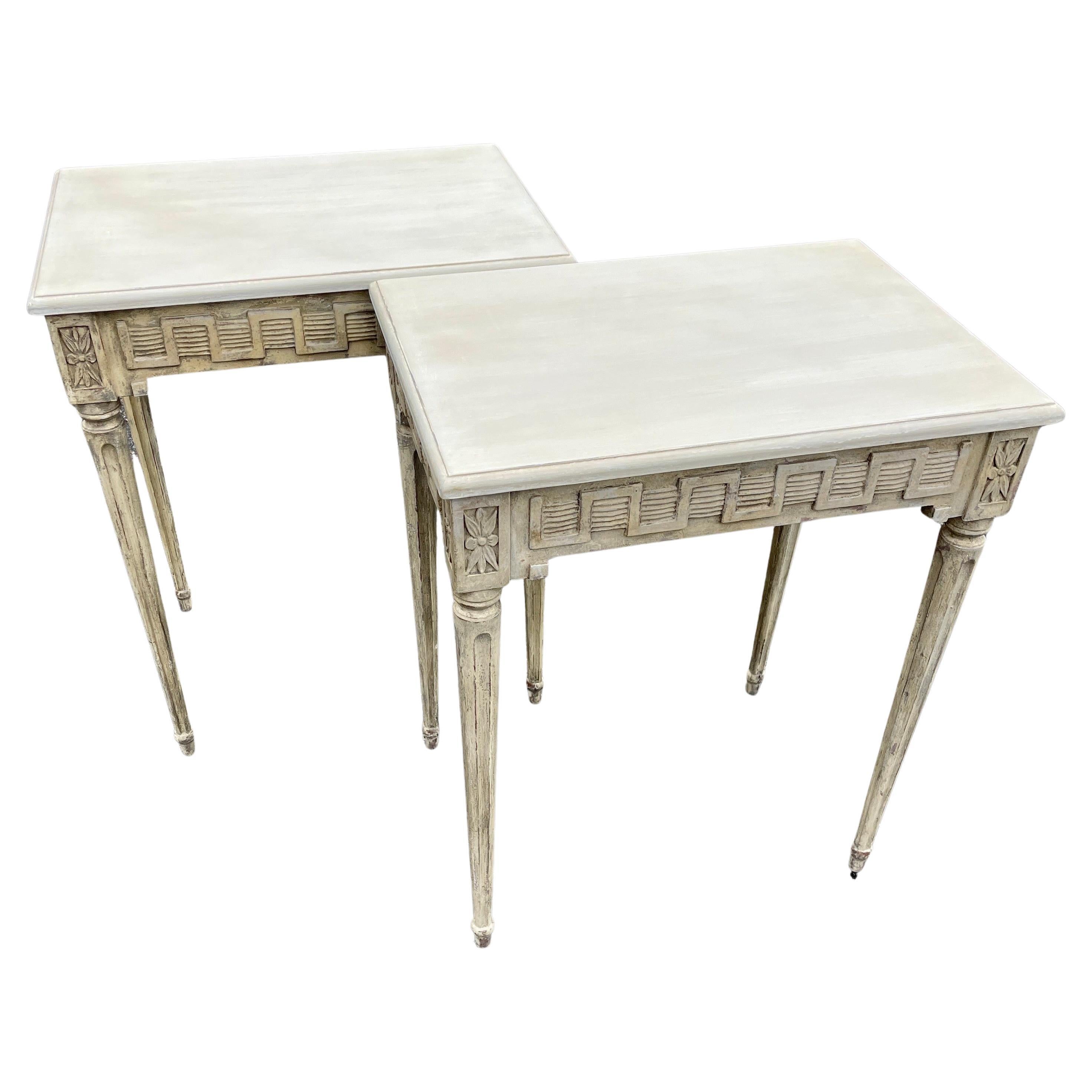 Pair of 19th Century Swedish Gustavian Painted Console Tables 3