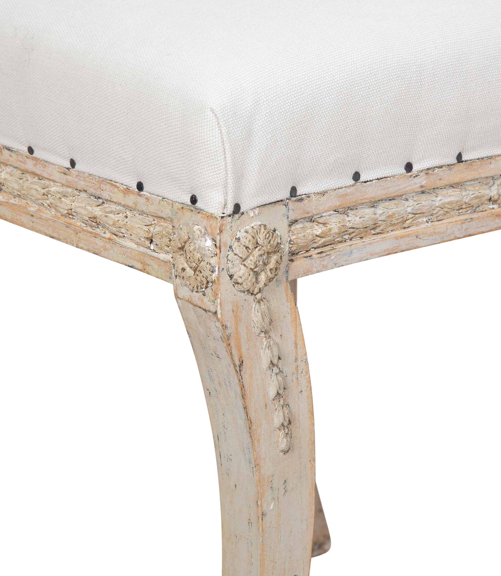 Suédois Paire de poufs suédois d'époque gustavienne du 19e siècle en vente