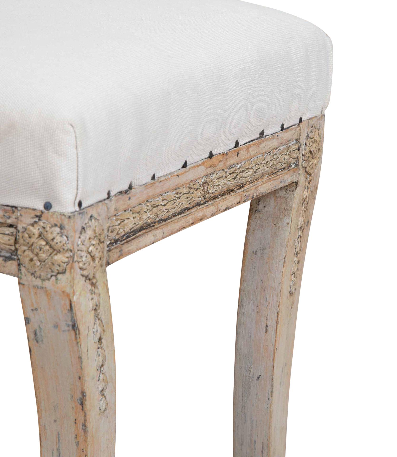 XIXe siècle Paire de poufs suédois d'époque gustavienne du 19e siècle en vente