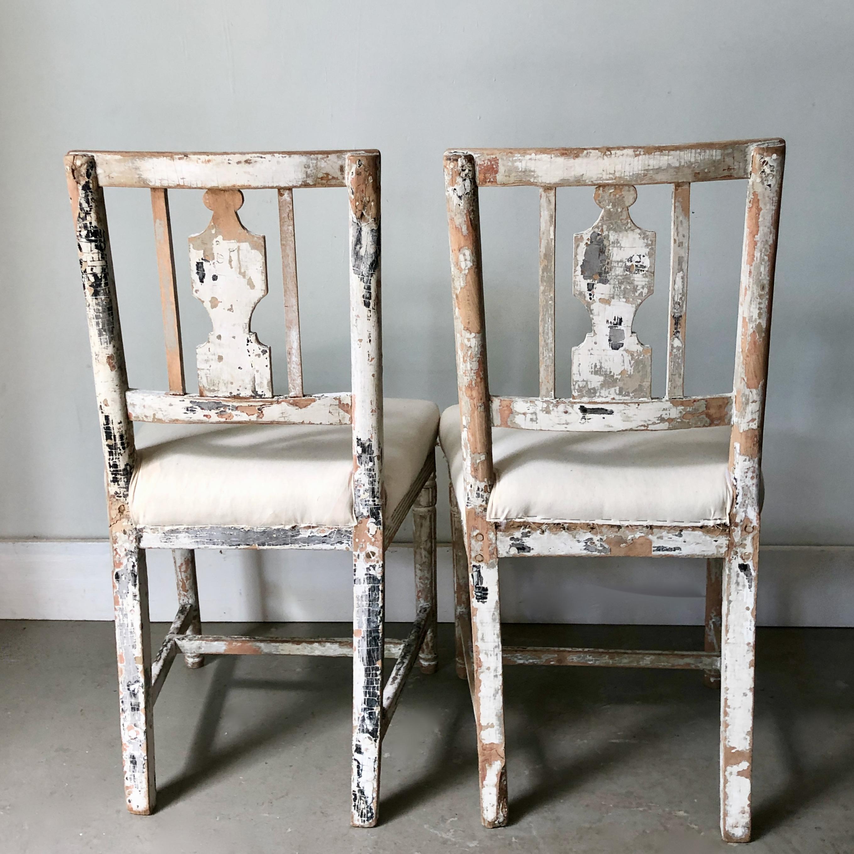 Pair of 19th Century Swedish Gustavian Period Side Chairs 1