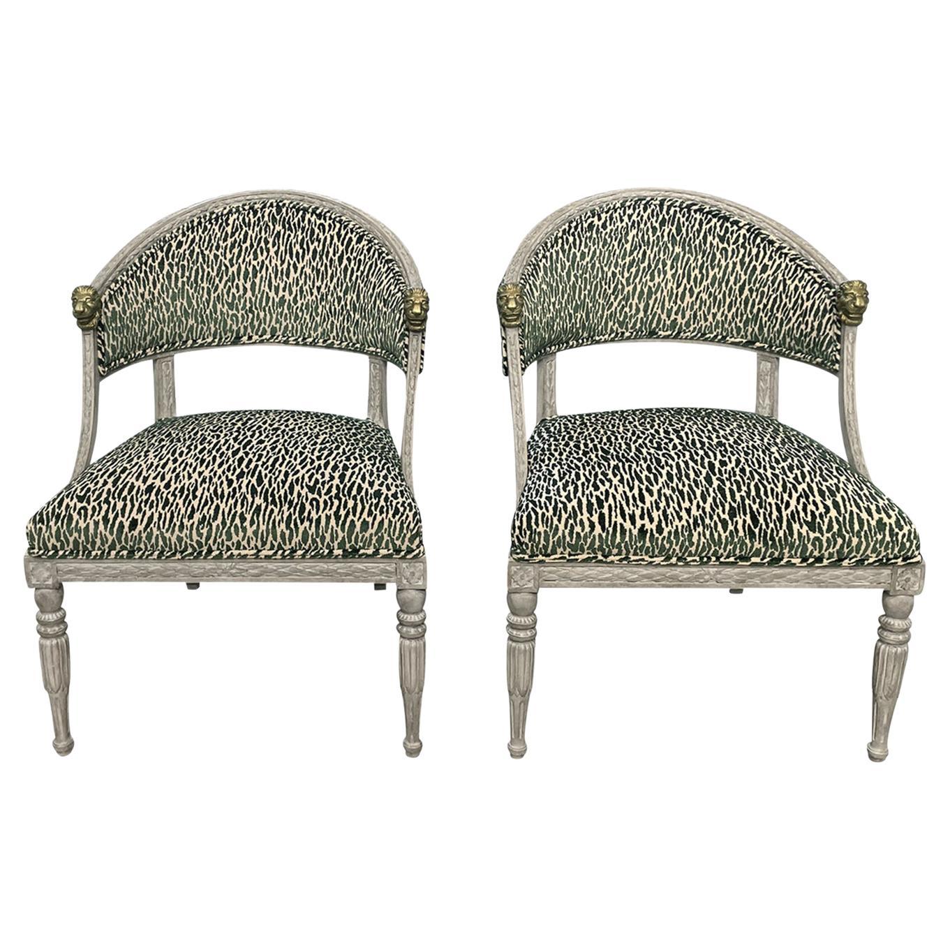 Pair of 19th Century Swedish Gustavian Side Chairs Attributed to Ephraim Ståhl For Sale