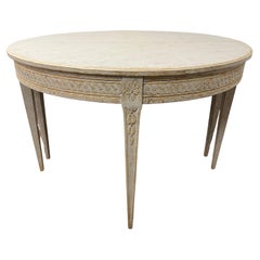 Coppia di tavoli svedesi del XIX secolo in stile gustaviano Demilune