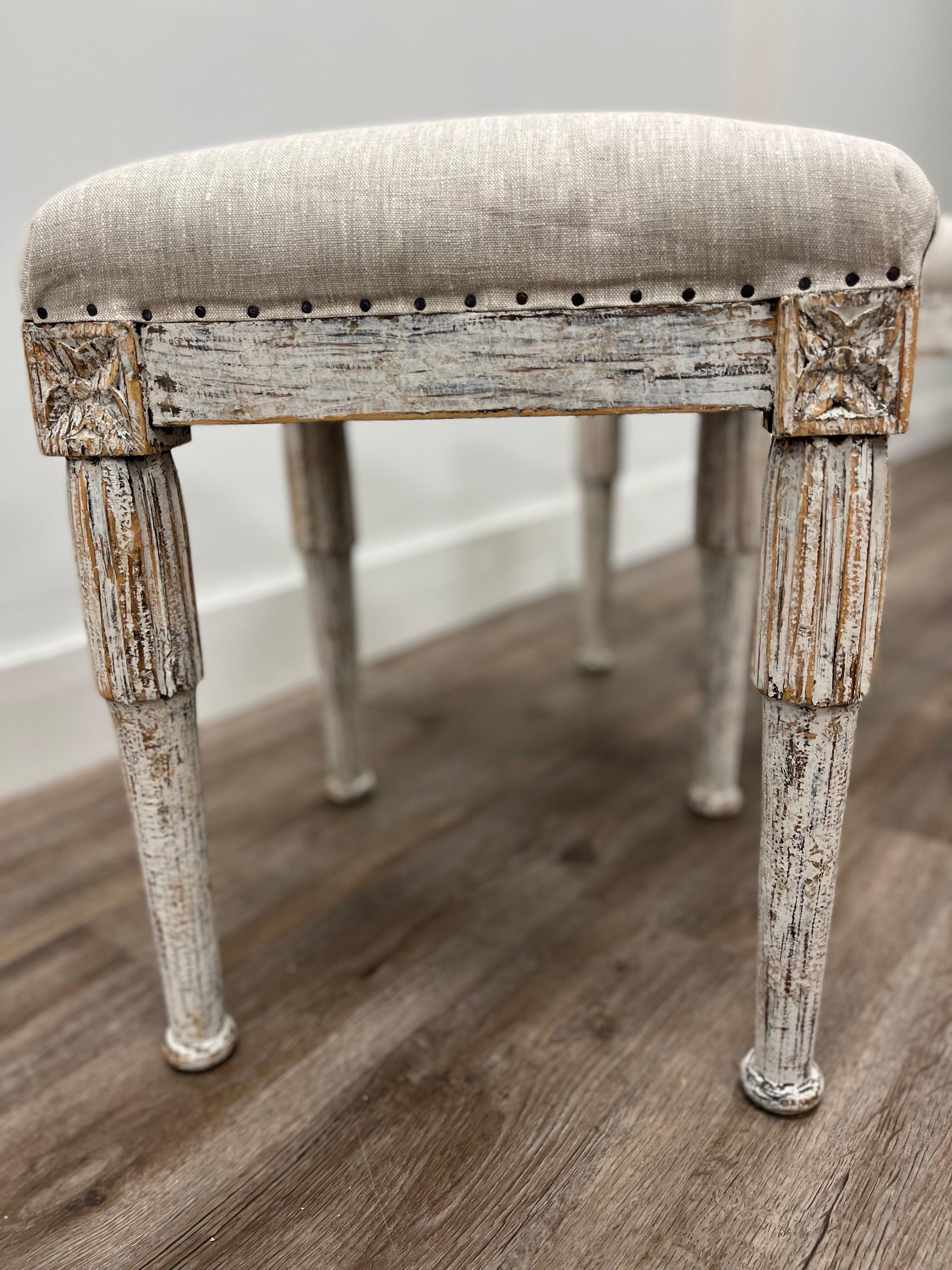 Pair of 19th Century Swedish Gustavian Style Footstools For Sale 2