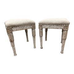 Pair of 19th Century Swedish Gustavian Style Footstools