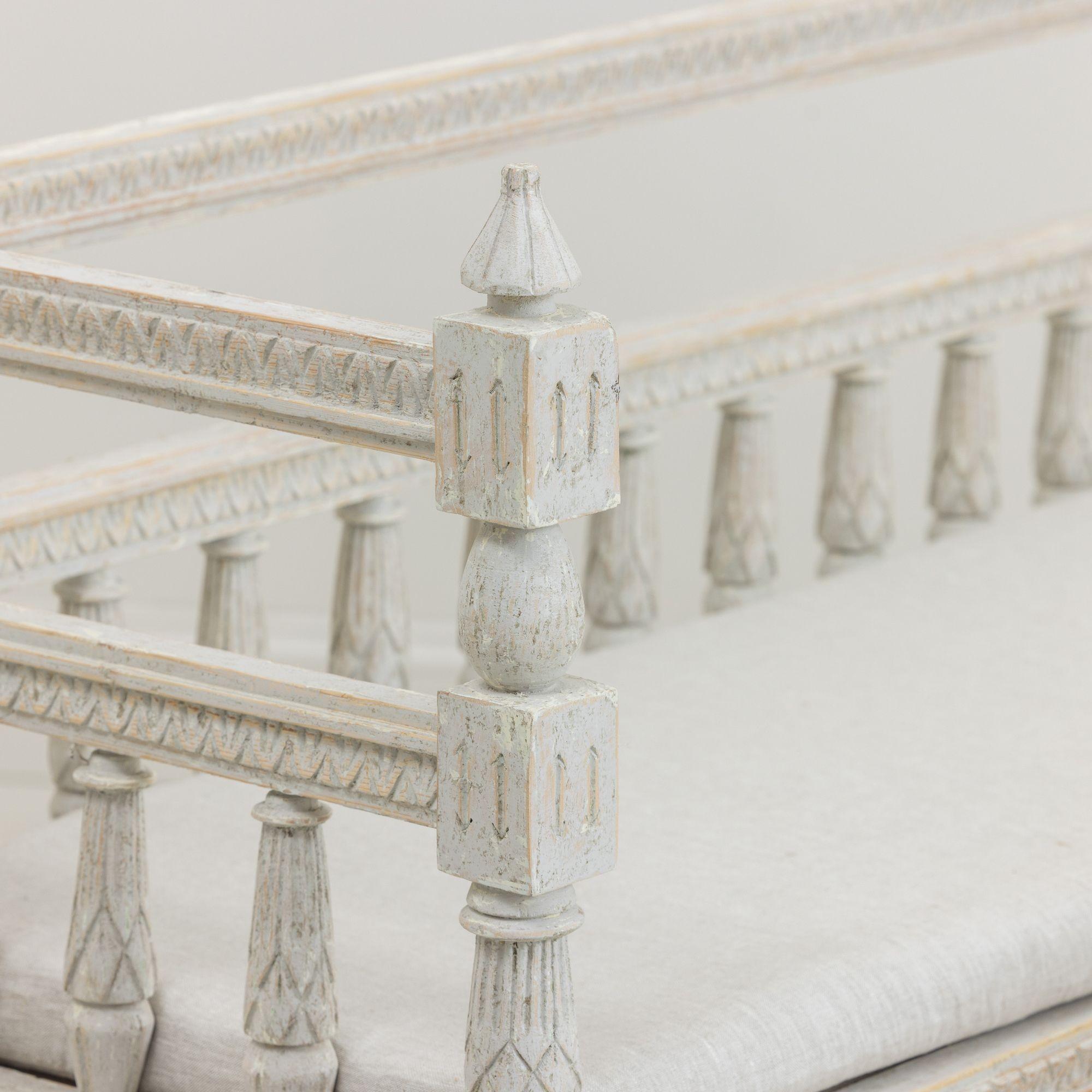 Pair of 19th Century, Swedish Gustavian Style Painted Sofa Benches 1