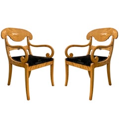 Antique Pair of 19th Century Swedish Karl Johan Chairs