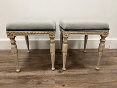 Pair of 19th Century Swedish Gustavian Footstools by Ephraim Ståhl