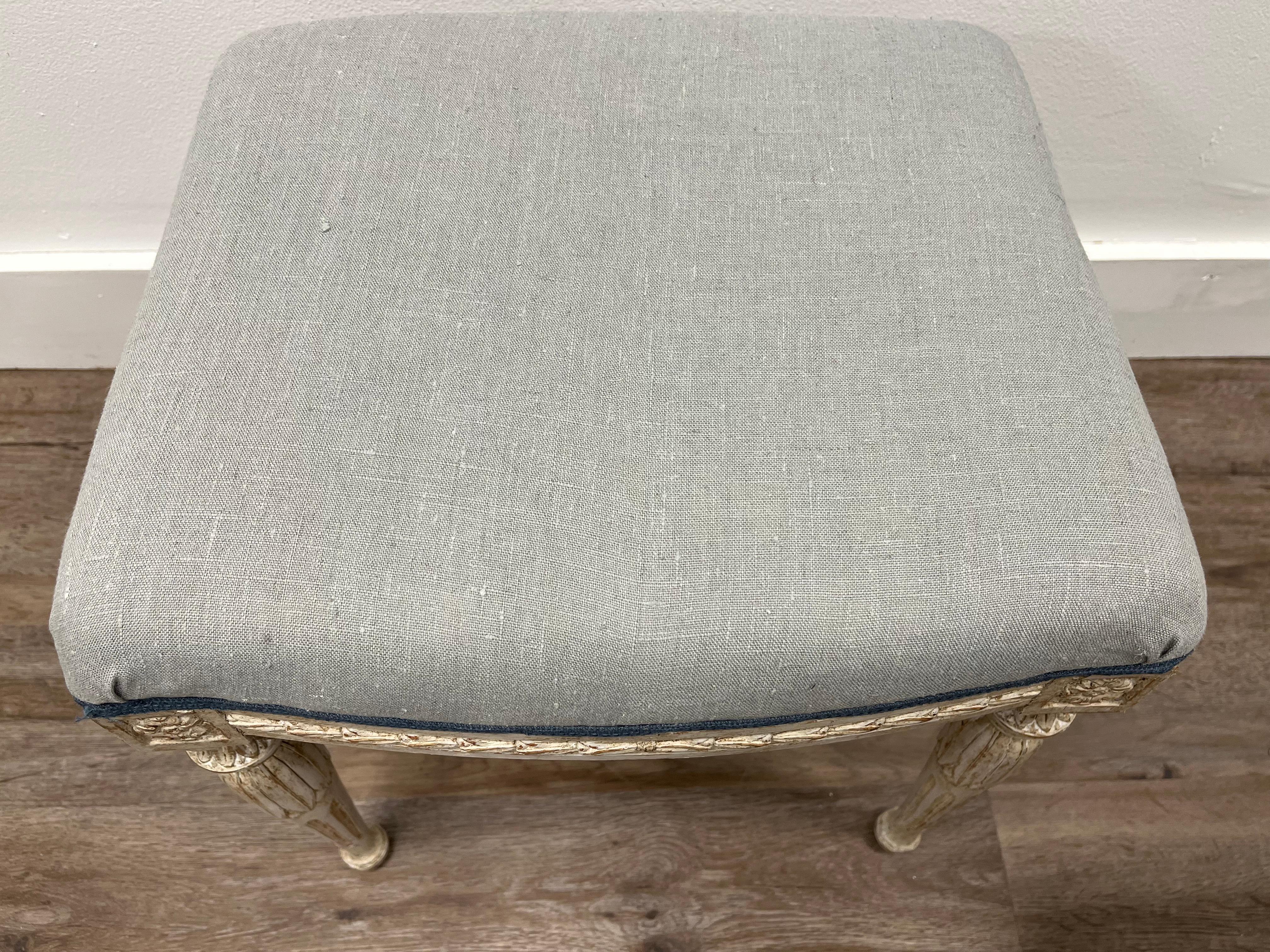 Pair of 19th Century Swedish Late Gustavian Footstools For Sale 3
