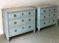 Pair of 19th Century Swedish Painted Chest of Drawers