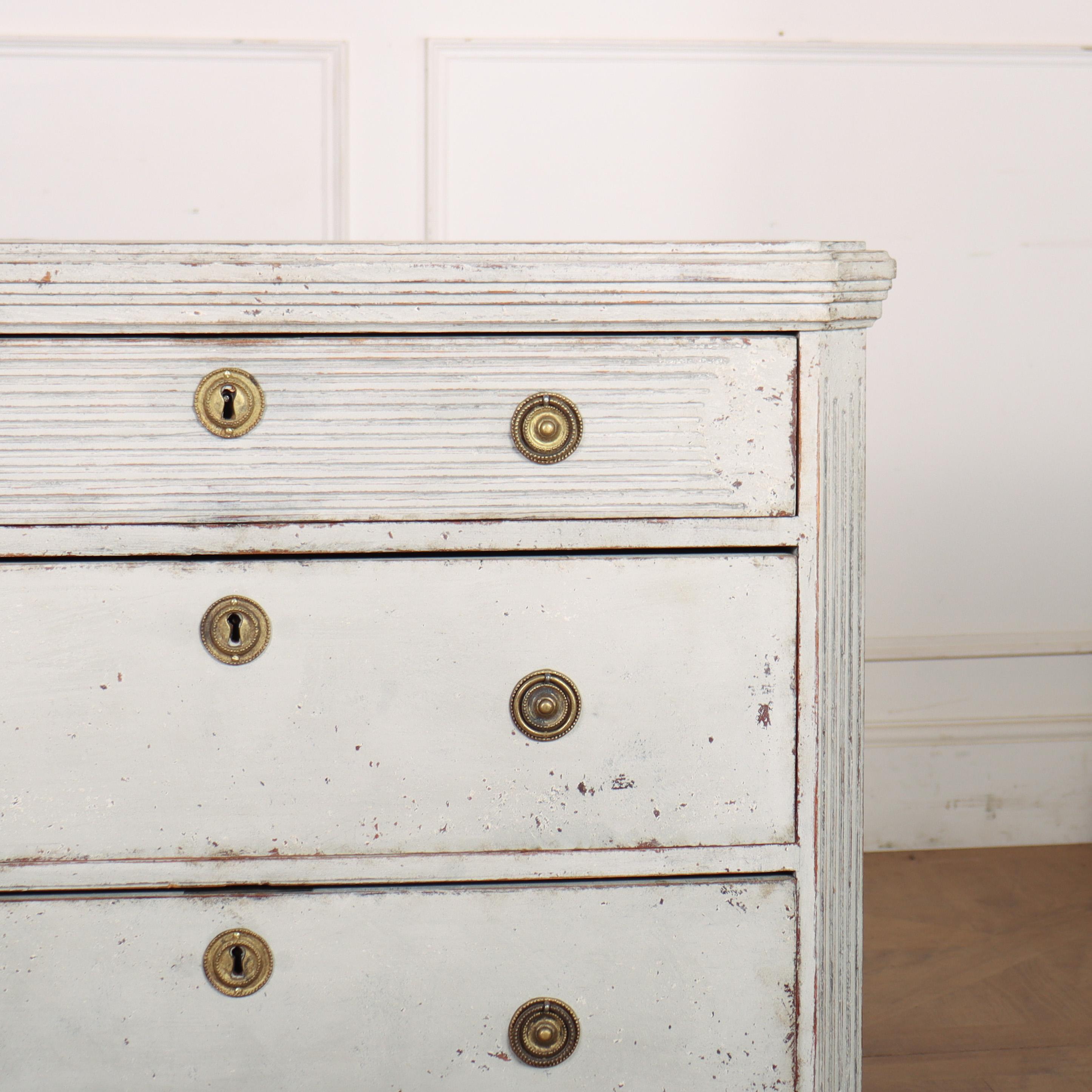 Brass Pair of 19th Century Swedish Painted Commodes For Sale