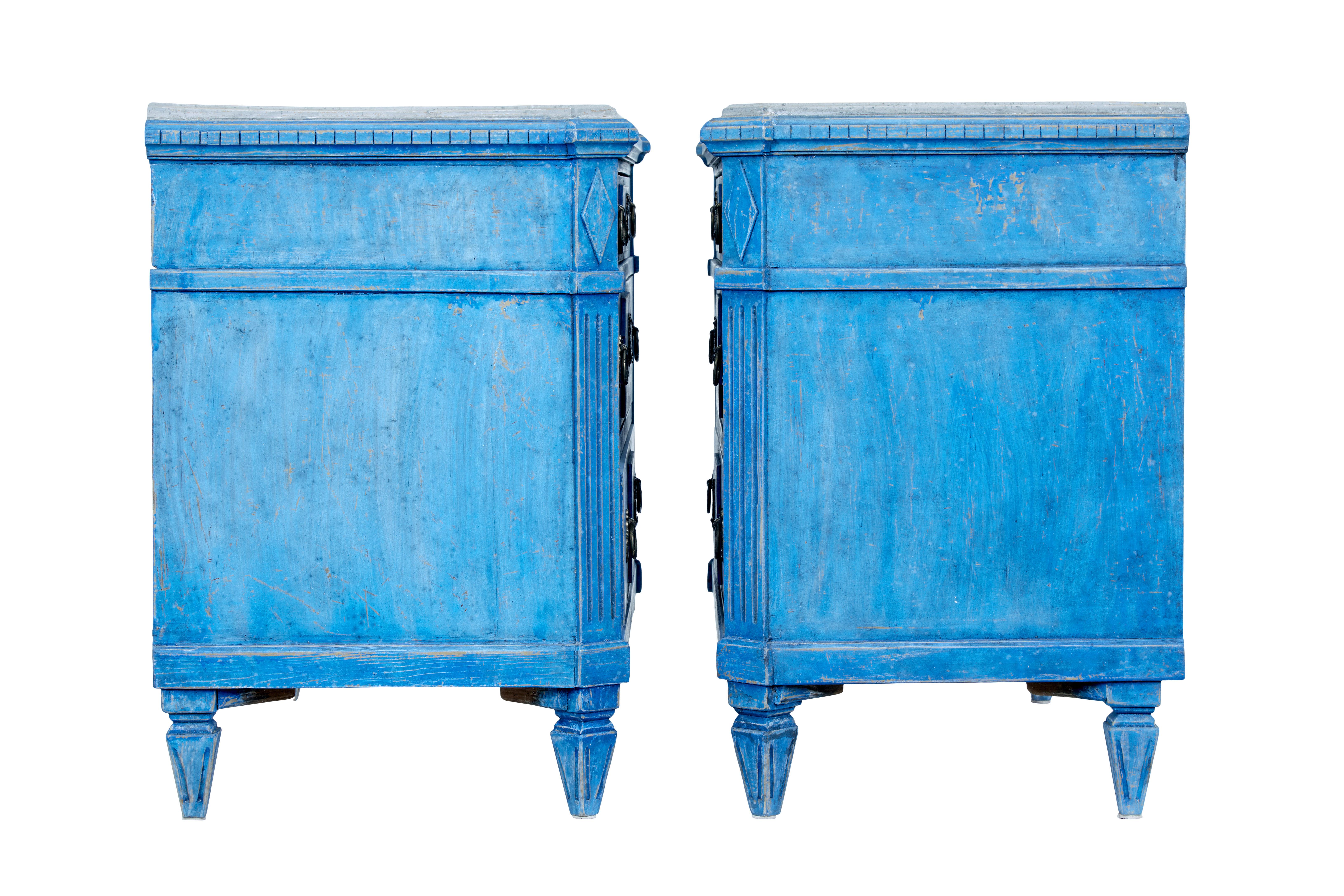 Pair of 19th Century Swedish Painted Commodes In Good Condition In Debenham, Suffolk