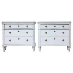 Pair of 19th Century Swedish Painted Commodes
