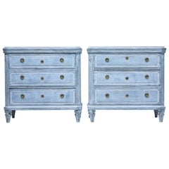 Pair of 19th Century Swedish Painted Commodes