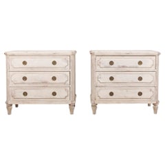 Pair of 19th Century Swedish Painted Commodes