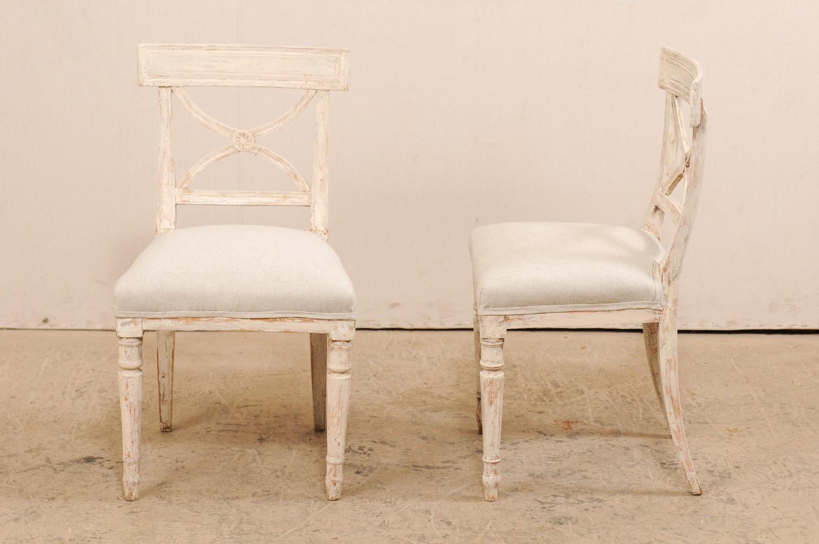 Pair of 19th Century Swedish Period Gustavian Side Chairs w/ Upholstered Seats 1