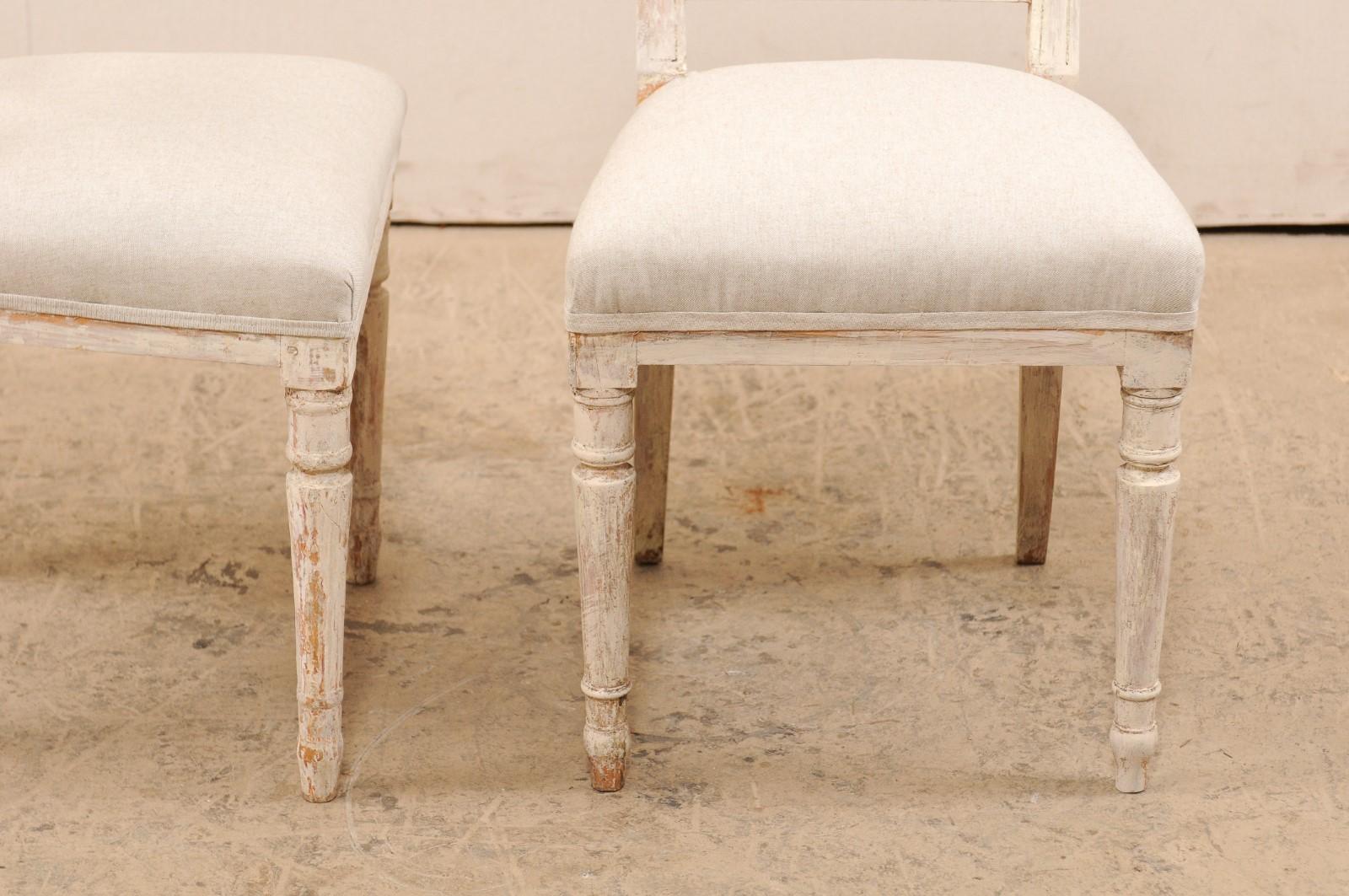Pair of 19th Century Swedish Period Gustavian Side Chairs w/ Upholstered Seats 2