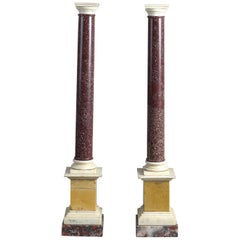 Pair of 19th Century Swedish Porphyry Classical Table Columns