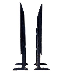 Pair of 19th Century Swedish Rag Work Painted Square Folding Tables