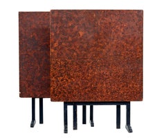 Pair of 19th century Swedish ragwork painted folding tables