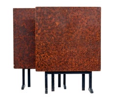 Pair of 19th century Swedish ragwork painted gate leg tables