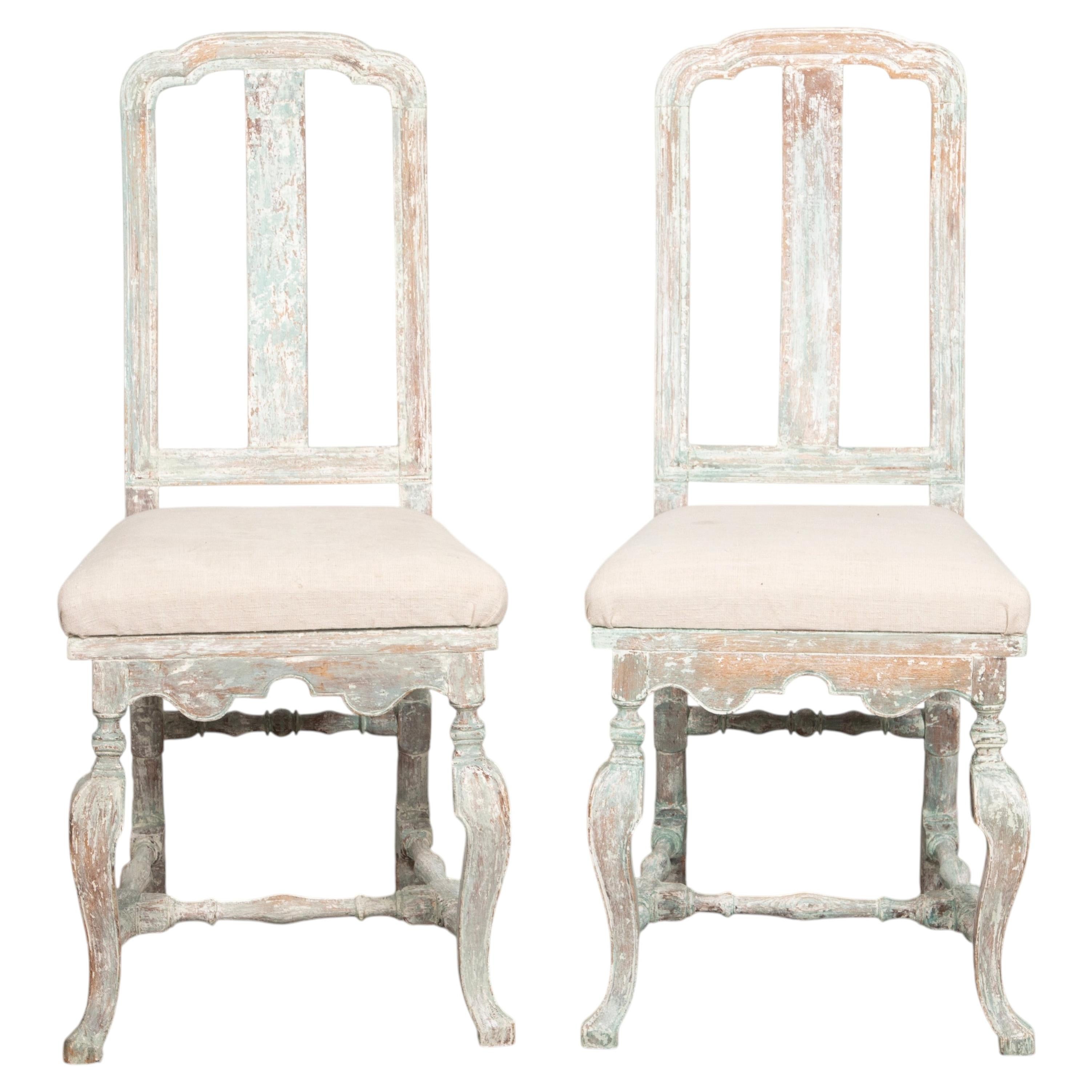Pair of 19th Century Swedish Rococo Chairs