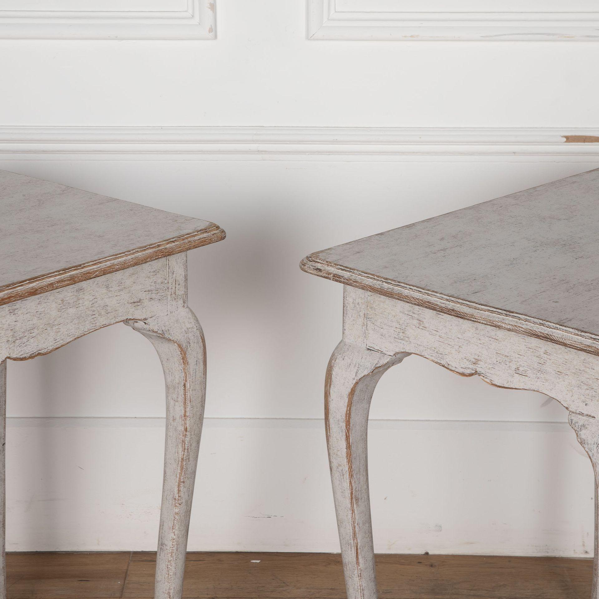 Pair of 19th Century Swedish Rococo Style Side Tables For Sale 2