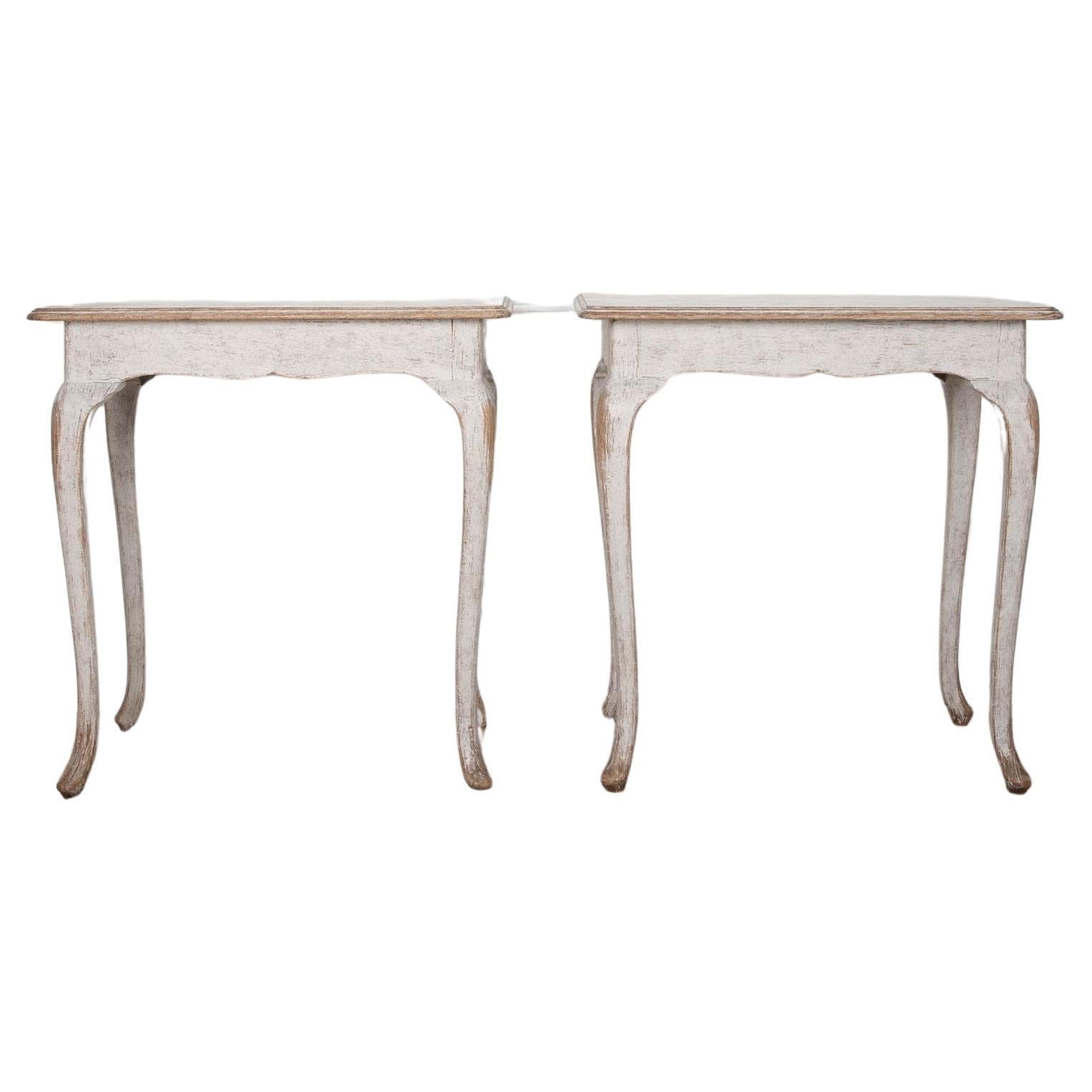 Pair of 19th Century Swedish Rococo Style Side Tables For Sale