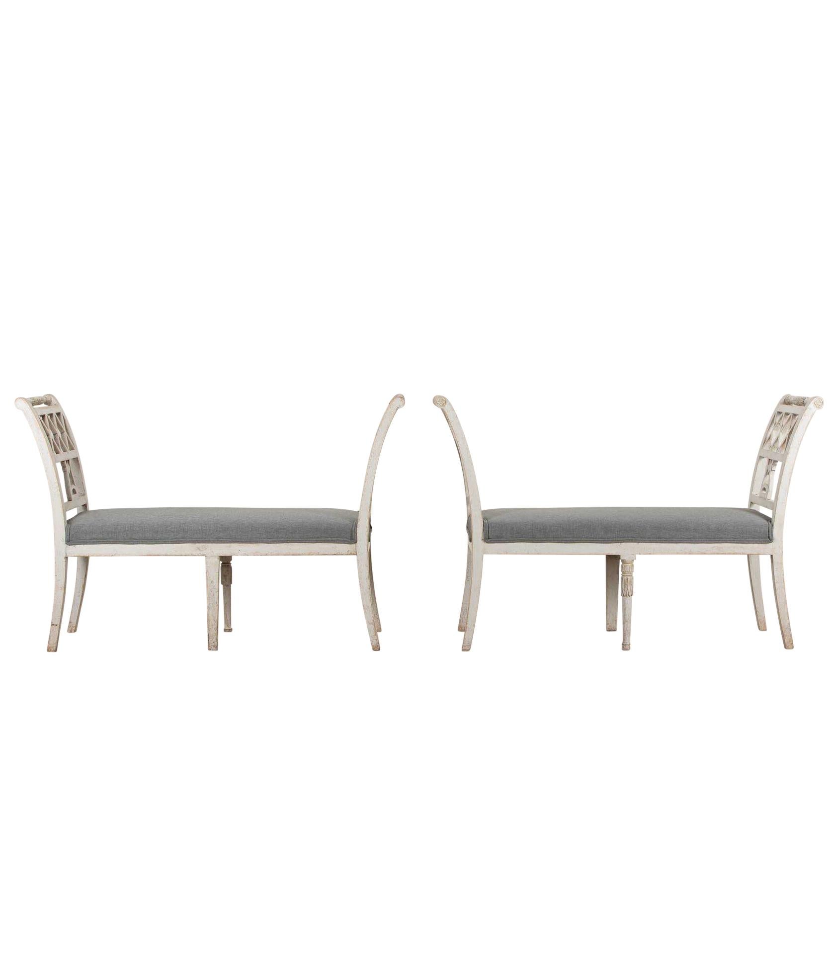 Pair of 19th Century Swedish Stamped Window Benches For Sale 3