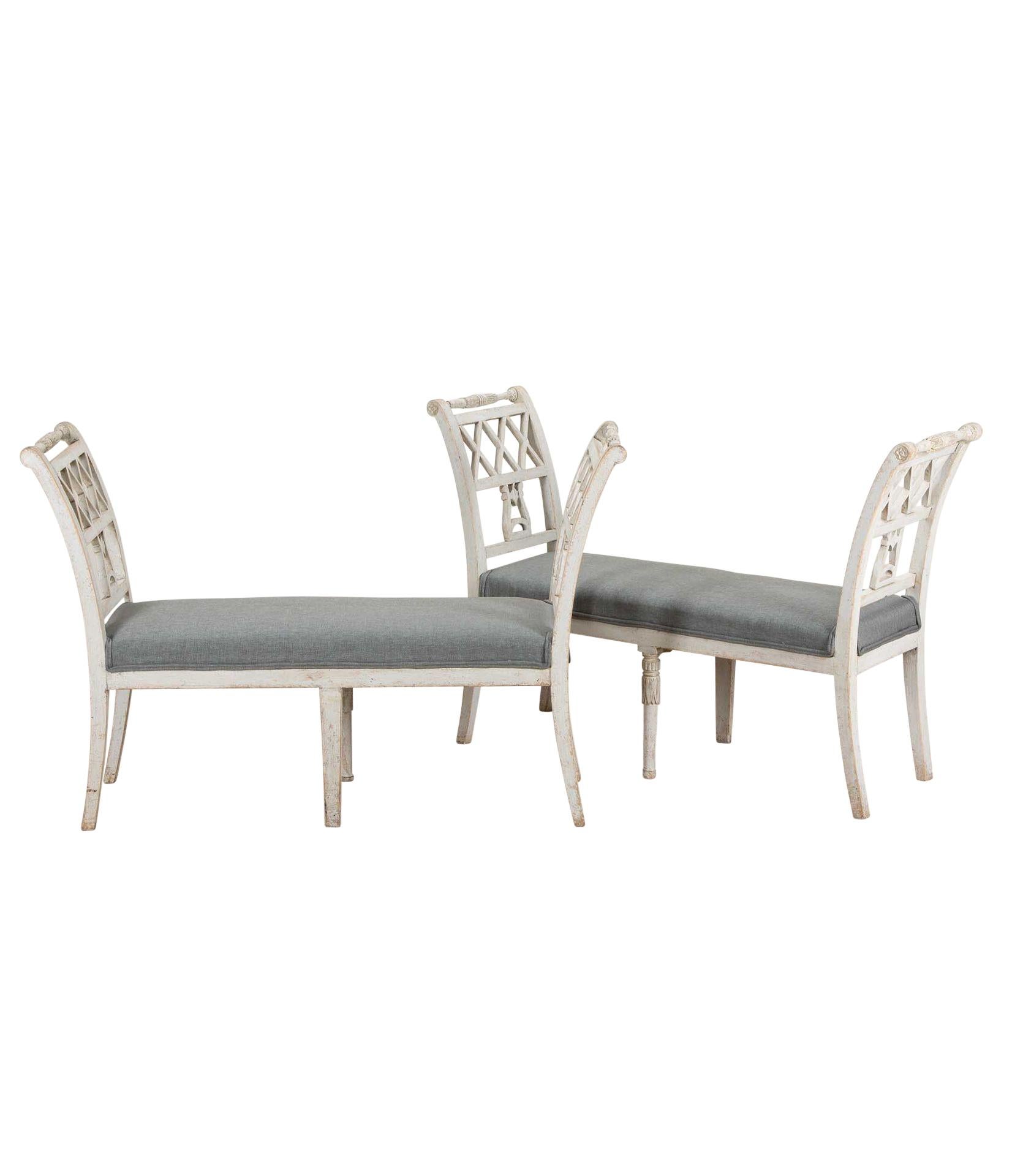Pair of 19th Century Swedish Stamped Window Benches For Sale 4