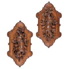 Pair of 19th Century Swiss 'Black Forest' Trophy Hunting Plaques