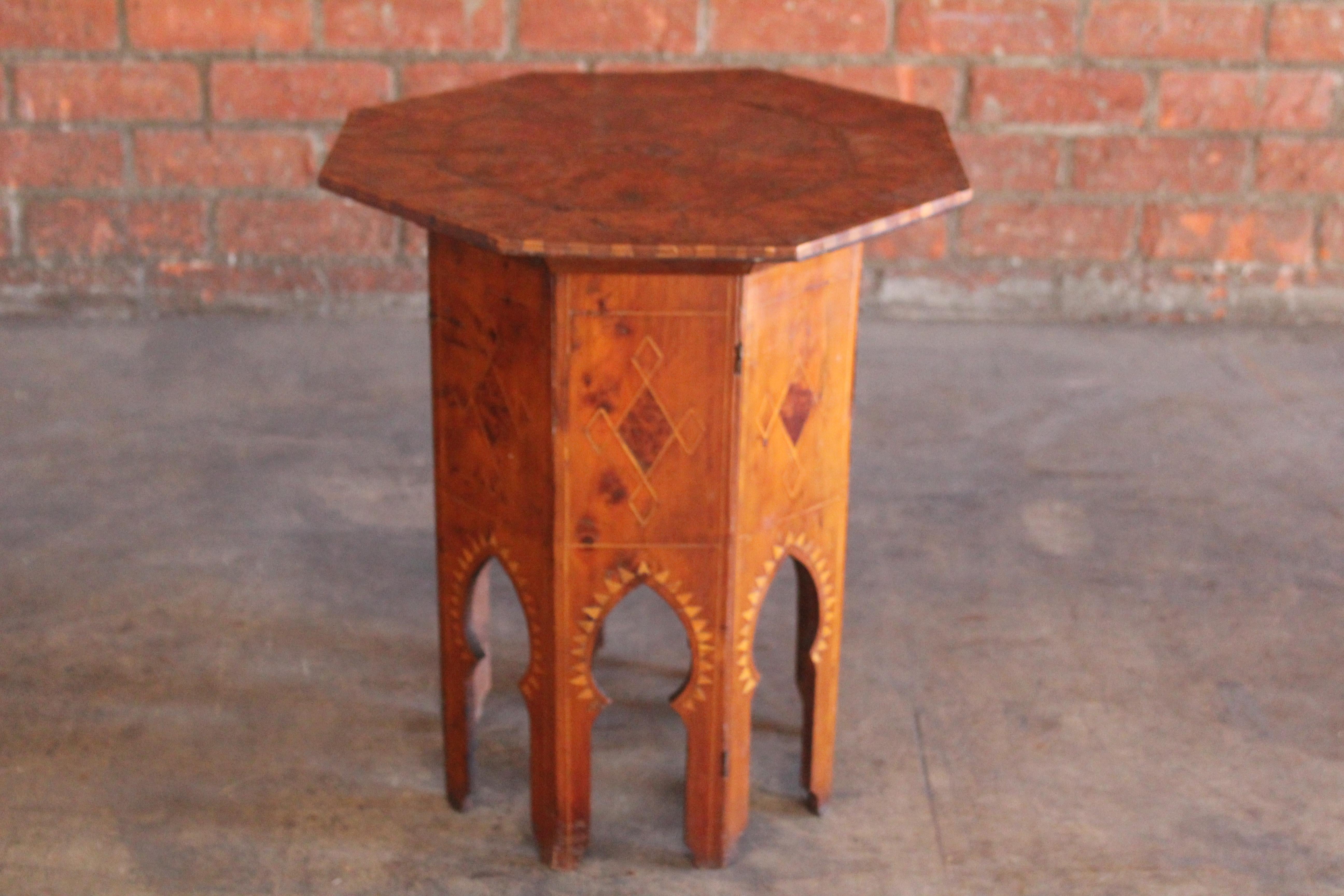 Birdseye Maple Pair of 19th Century Syrian Inlaid Side Tables