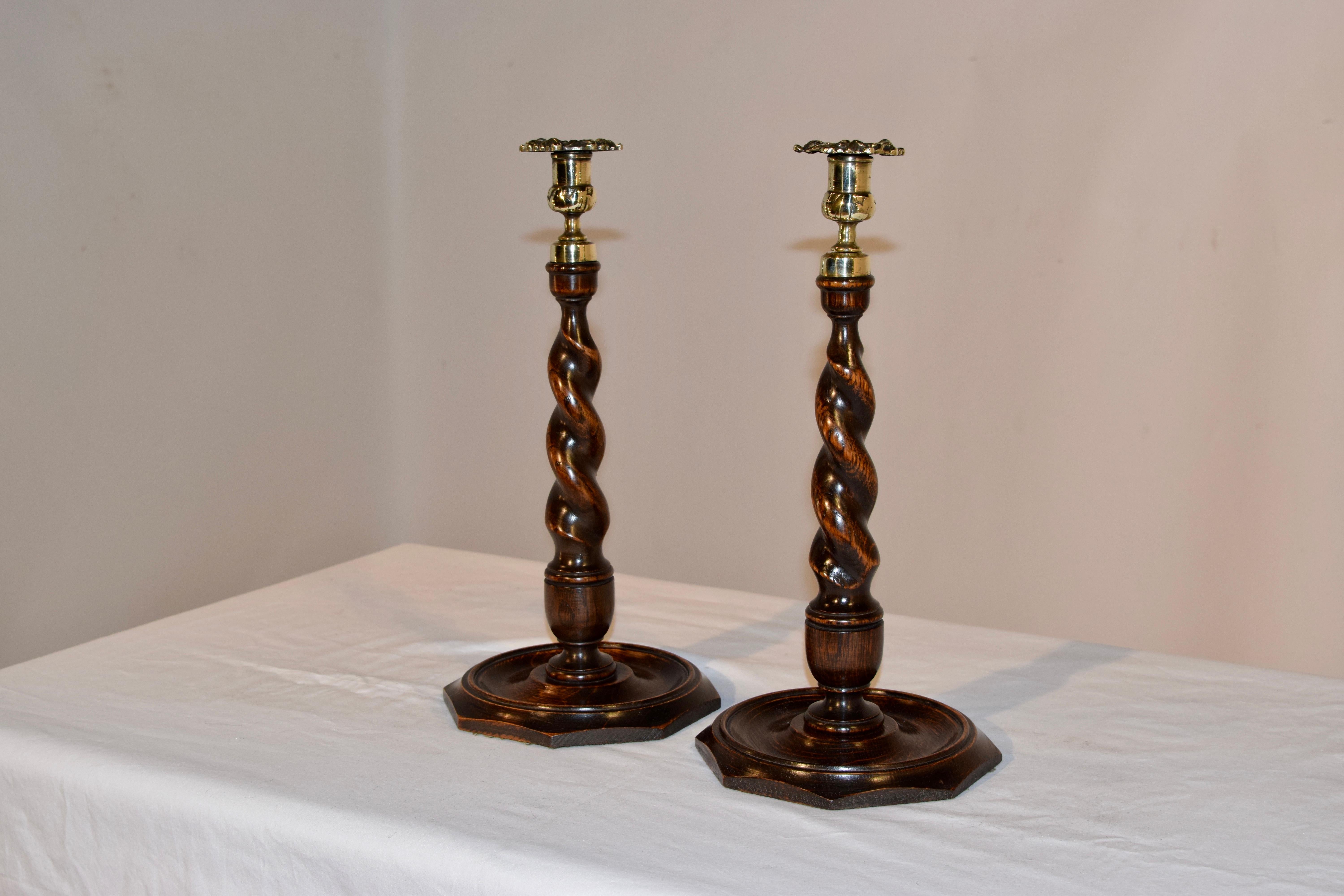 Victorian Pair of 19th Century Tall Candlesticks